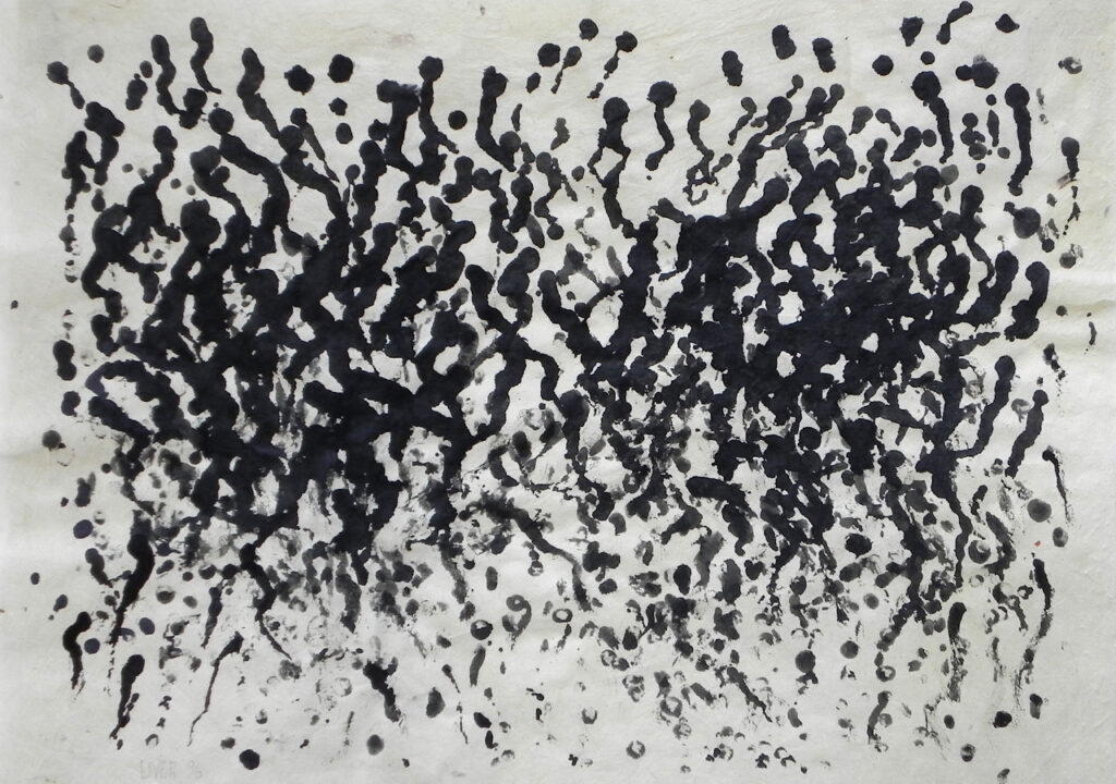 Duae manus, 1996, Fingerfarben, 29.7 x 42 cm